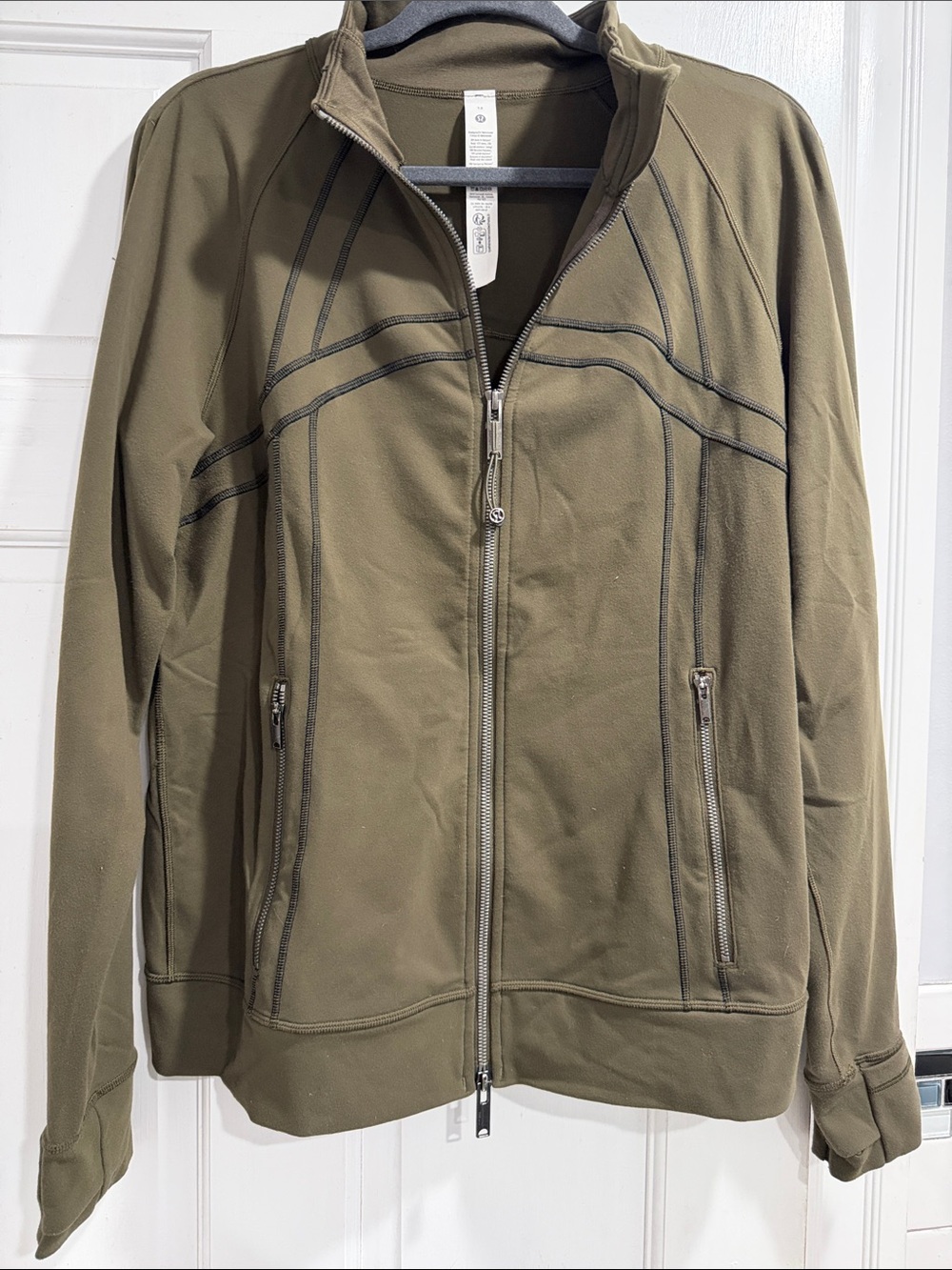 lululemon athletica Olive Green Full-Zip Define Track Jacket (size 12)